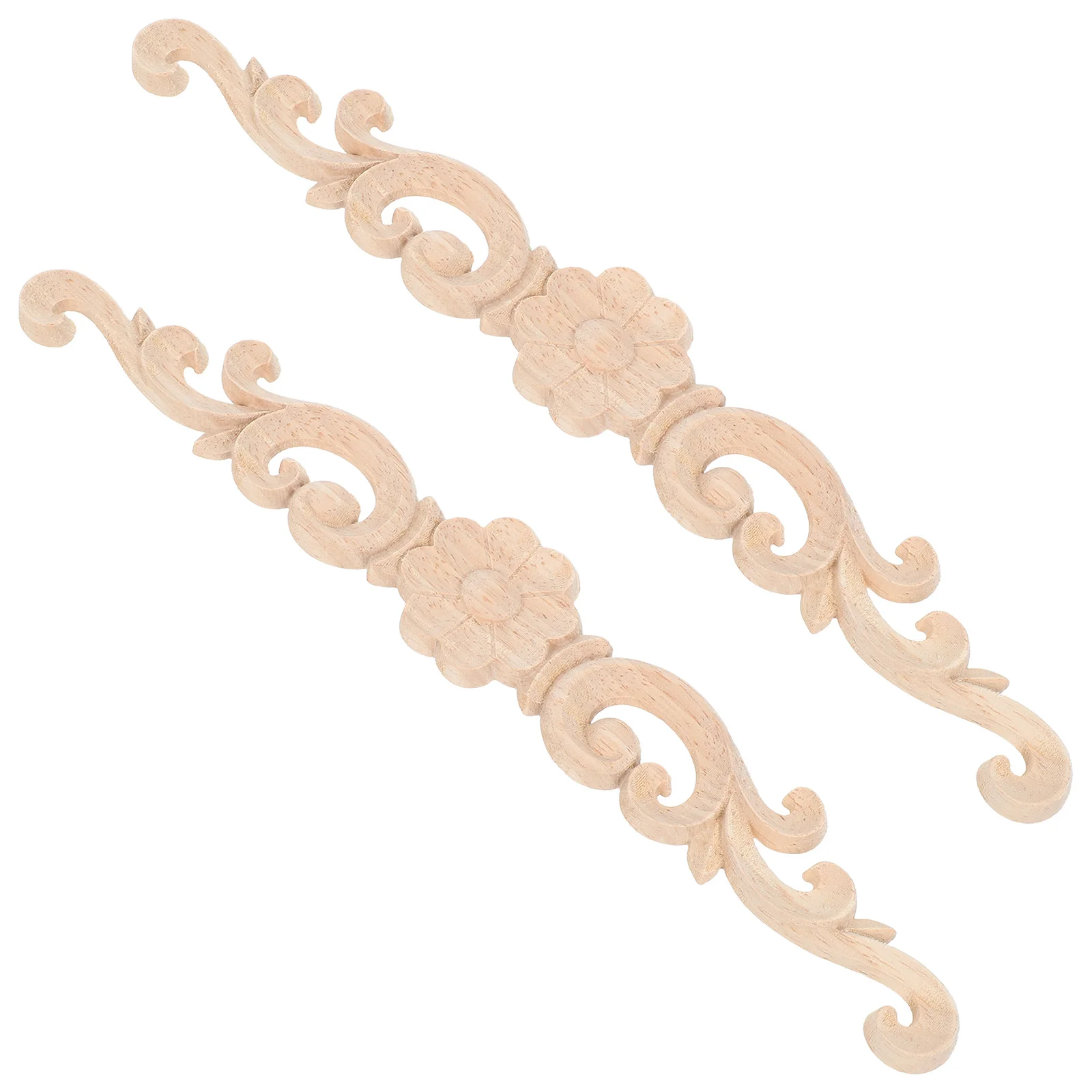 

2Pcs Real Wood Carved Corner Onlay Decorative Panel for Furniture Cabinet Door Trim Handcrafted Wood Applique DIY Home Art