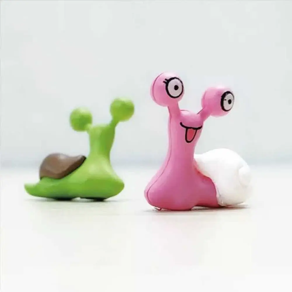 Moss Micro Landscape Cartoon Snails Fairy Art Creative Miniatures Figurines Simulated Exquisite Snail Sculpture Yard