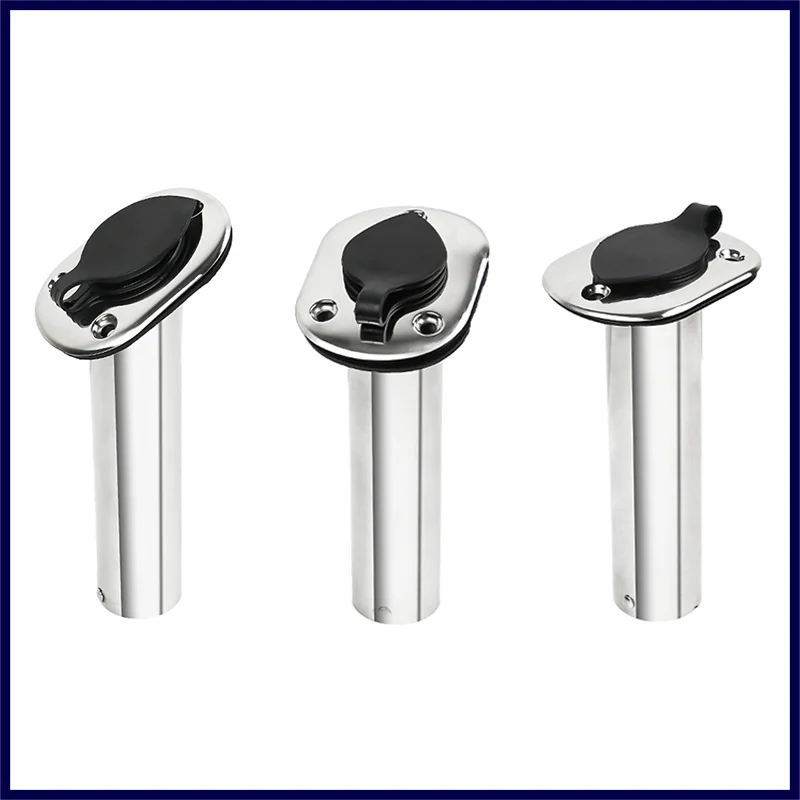 

1pc Boat Flush Mount Fishing Rod Holder Marine Stainless Steel 15/30/90 Degree with PVC Cap Inner Tube Gasket Boat Hardware