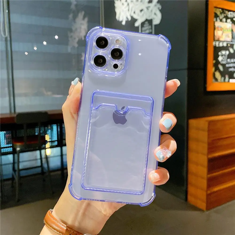 Transparente Kartensteckplatz-Taschenhalter-Hülle für iPhone 13 11 12 14 15 Pro Max Mini X XS XR SE 7 8 Plus Klare, stoßfeste Brieftaschenhülle – Detail 14