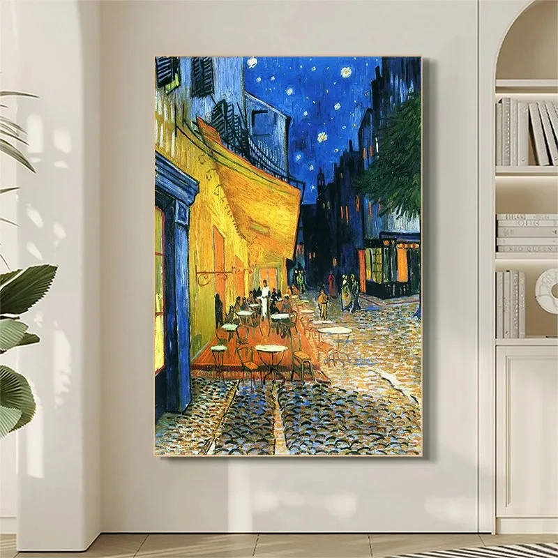 Pure hand-painted open-air café Van Gogh oil painting entryway hallway bedroom abstract decoration