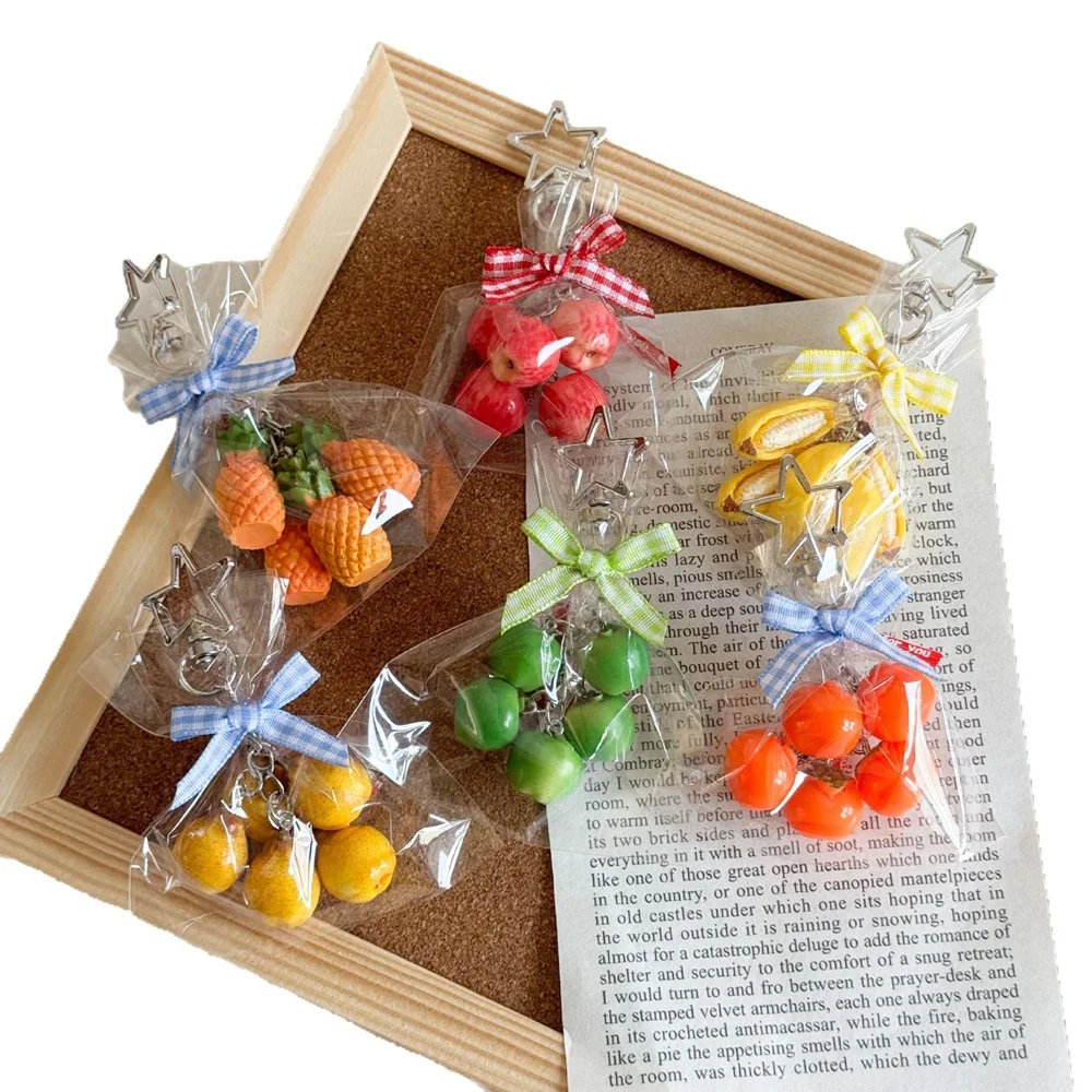 

New Cute Mini Pendant with a Bag of Apples, Bananas, Pineapple, Keychain, Yali, Phone Chain, Pendant, Small Gift