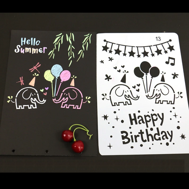 DIY Doodle Painting Template Craft Layering Stencils Painting Scrapbooking Stamping Embossing Album Paper Template 18x26cm 1Pc