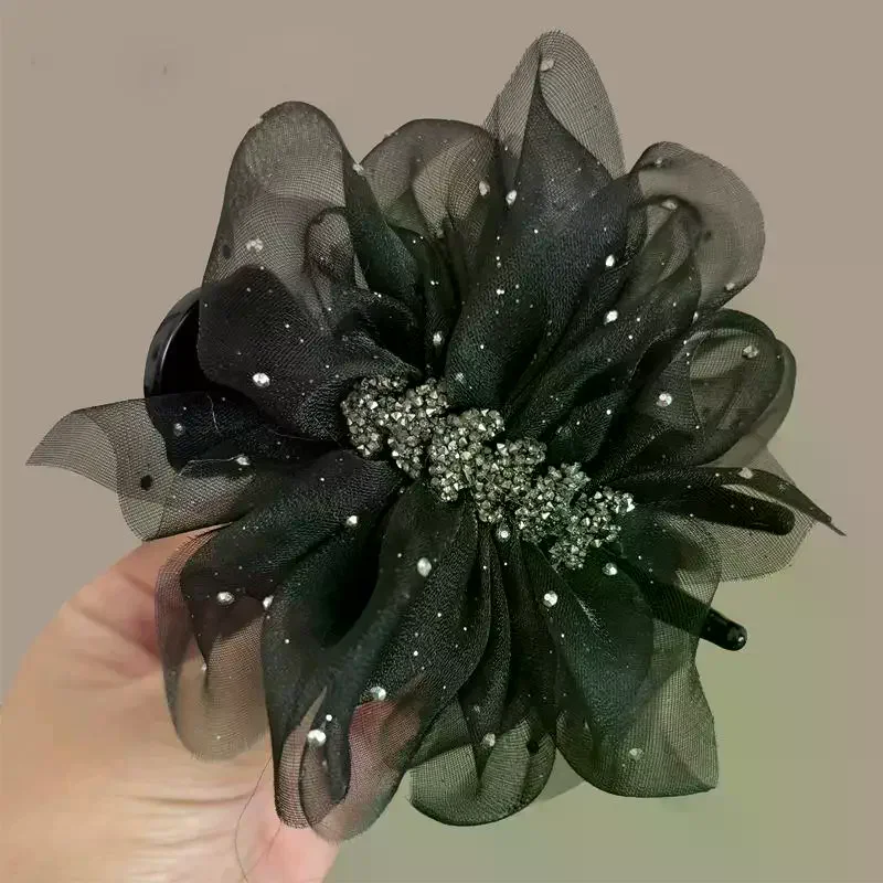 1Pc Elegant Wheat Spike Butterfly Knot Hair Clip For Women Back Of Head Chignon Tail Clip Versatile Shark Clamp