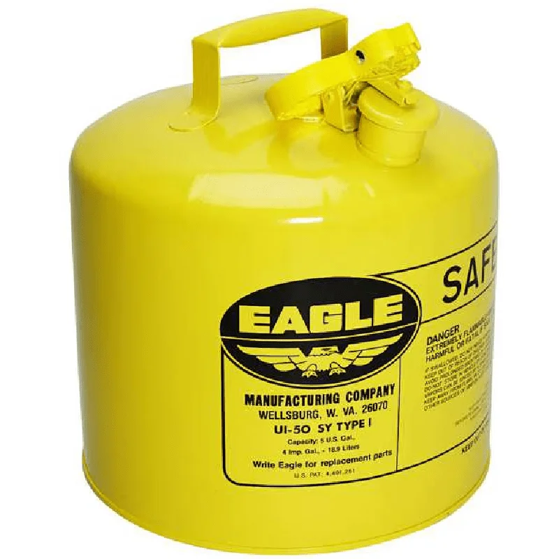 

Safety Can, Galvanized steel, 5 gal, Yellow, 12 1/2 in Dia., Diesel