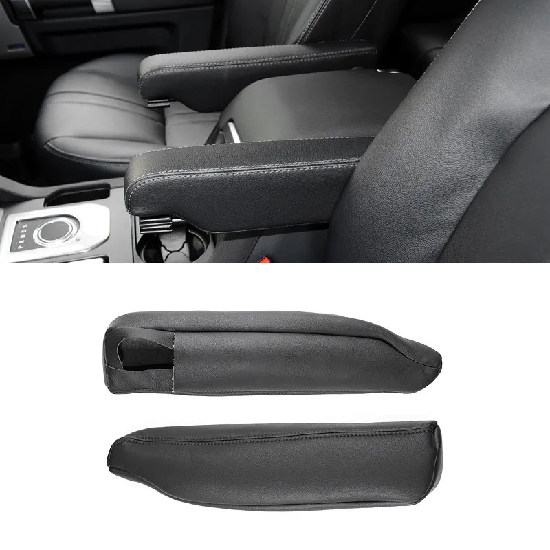 

For Land Rover Discovery 3 4 2004 -2016 For Range Rover Sport 2005-2013 Black 2pcs Side Seat Armrest Handle Leather Cover Trim