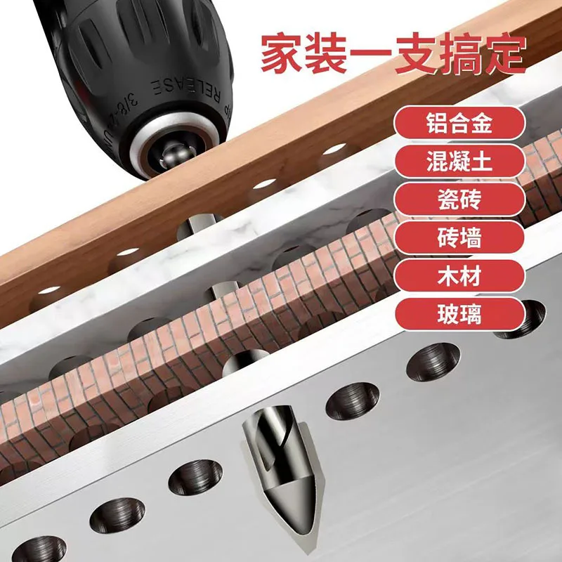 Diamond Coated Ceramic Tile Glass Triangle Drill Bit Eccentric Head Super Hard Dry Drilling Hole Opener