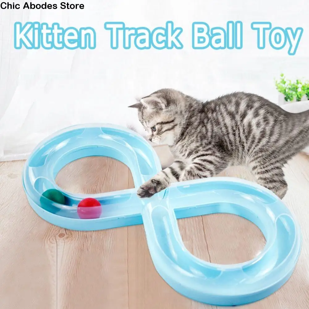 

Cat Tunnel Funny Cat Fun Track Tunnel Design Durable Interactive Cat Toy Household Plastic Kitten Track Ball Toy Cat Supplies