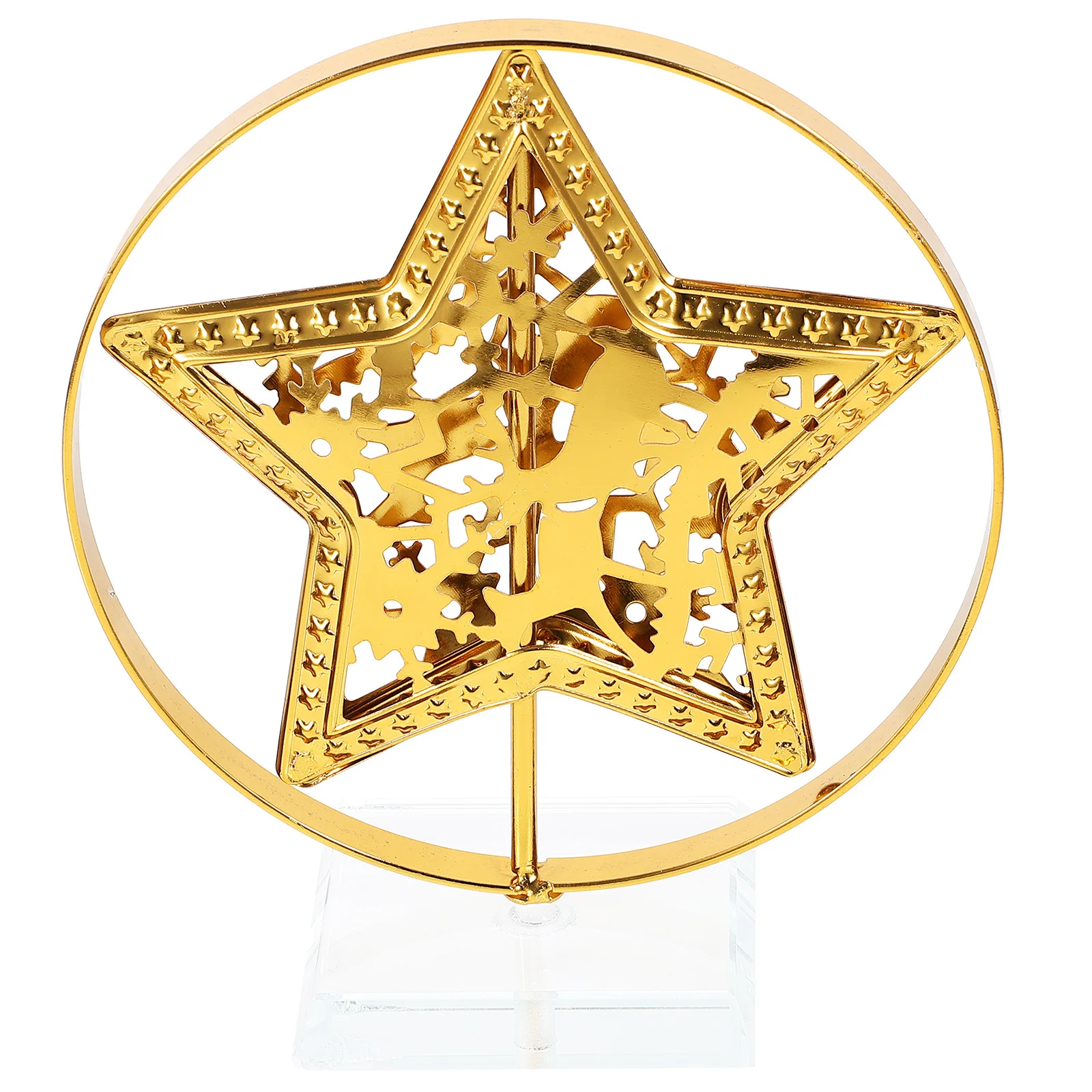 

Christmas Table Sign Star Design Metal Plastic Ornament for Fireplace Mantel Coffee Table Xmas Party Accessories Decor
