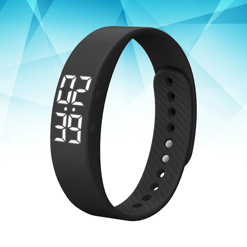 Smart Wristband Black Lightweight Fitness Waterproof Sleep Monitor Showing Sports Activity Watch