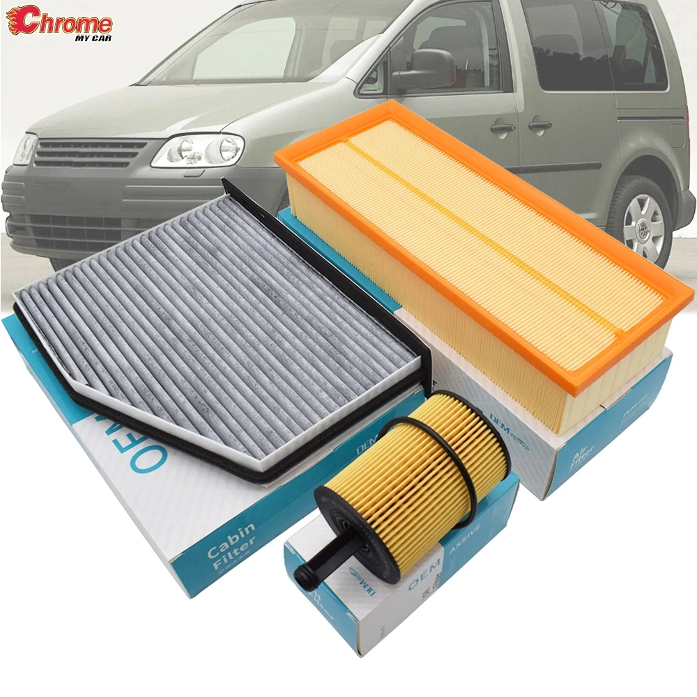 Oil Cabin Pollen Air Filter Service Kit For VW Caddy 2010 2009 2008 2007 2006 2005 1896ccm 1968ccm 1.9 2.0 TDI Engine