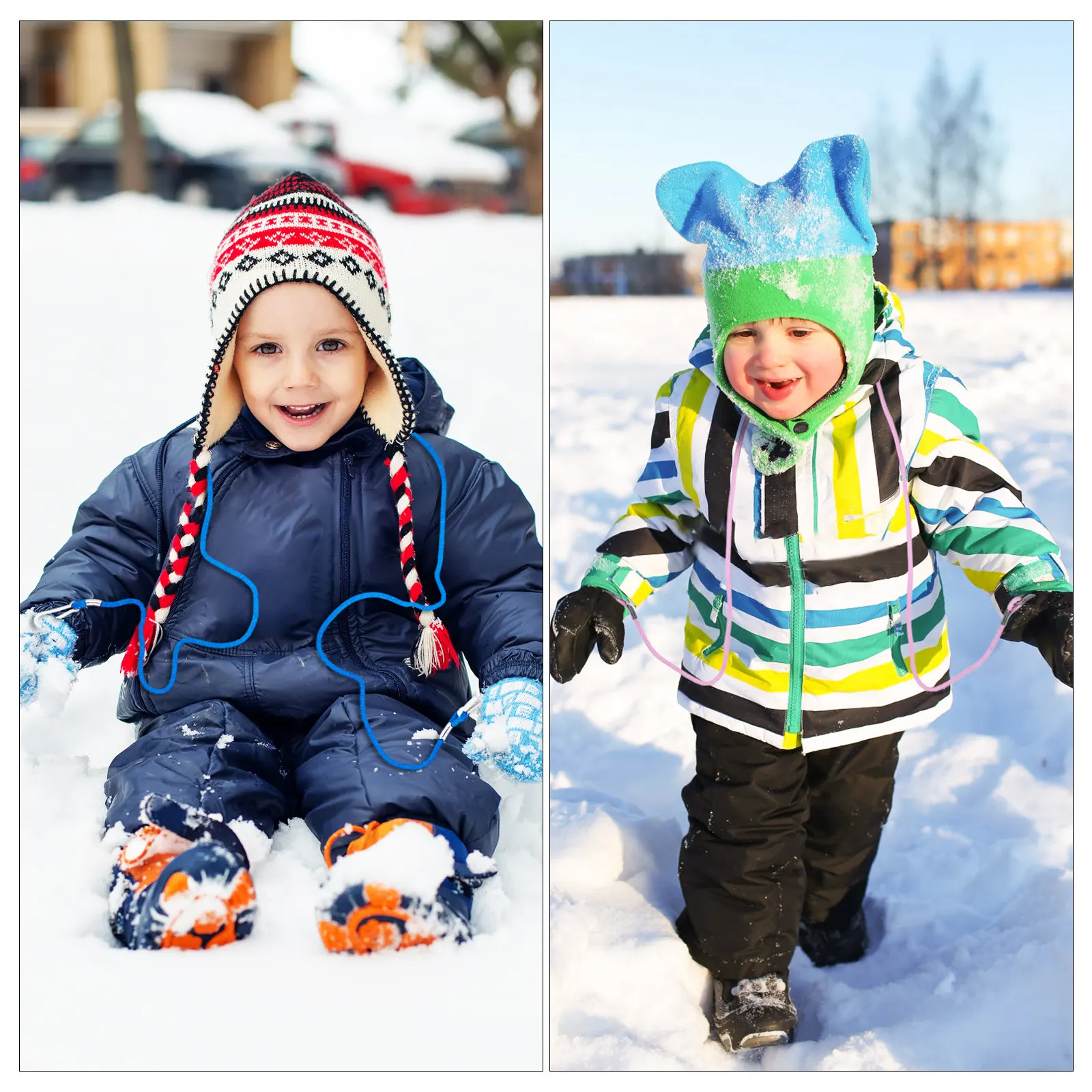 

6Pcs Kids Glove Strings Adjustable Nylon Mitten Clips Anti Lost Rope for Gloves Portable Lanyard Kids Mitten Holders