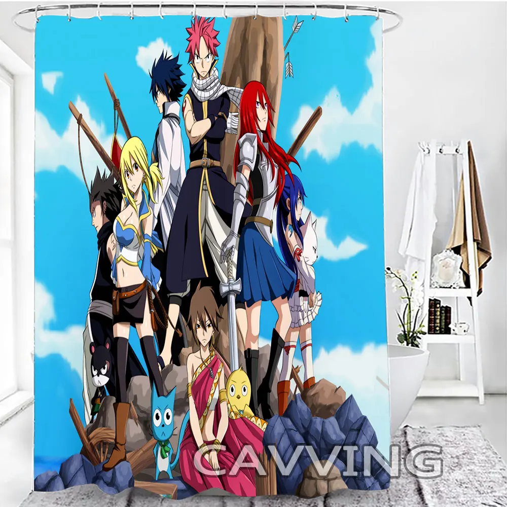 Fairy Tail 3D Shower Curtains Waterproof Bathroom Curtain Anti-slip Bath Mat Set Toilet Rugs Carpet  Home Decor