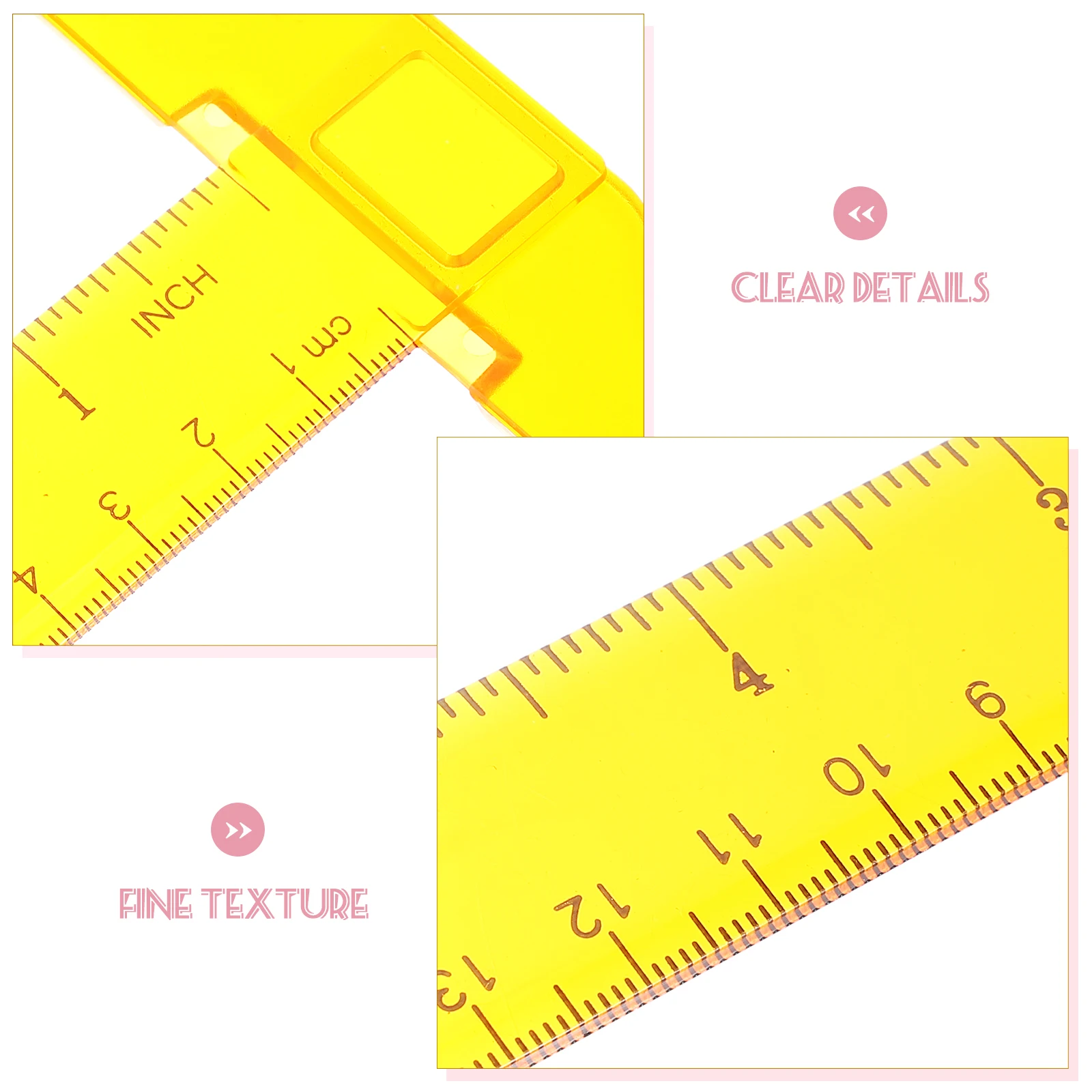 

2 pcs Ruler 30cm Transparent Plastic Measuring Tool Double Scale Metric Inch Drafting Engineer Student Art Craft