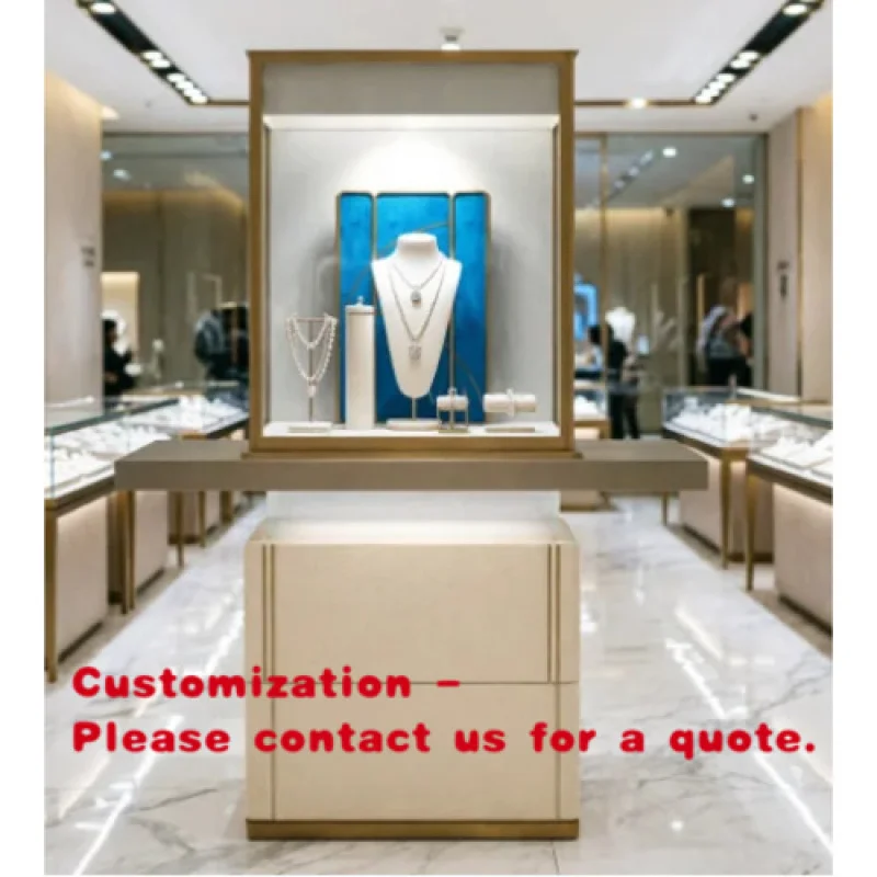 

custom.Modern Custom Metal LED Jewelry Display Cabinet with Glass Showcase Retail Stores