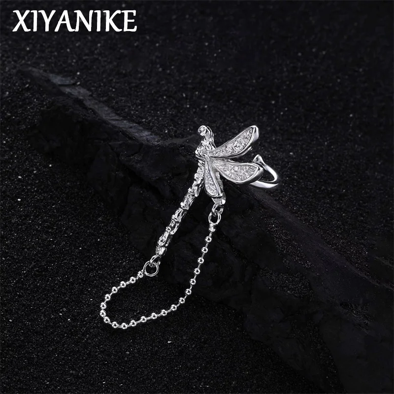 

XIYANIKE Dragonfly Chain Tassel No Hole Ear Bone Clip Earrings For Women Girl Korean Fashion New Jewelry Gift Party Street