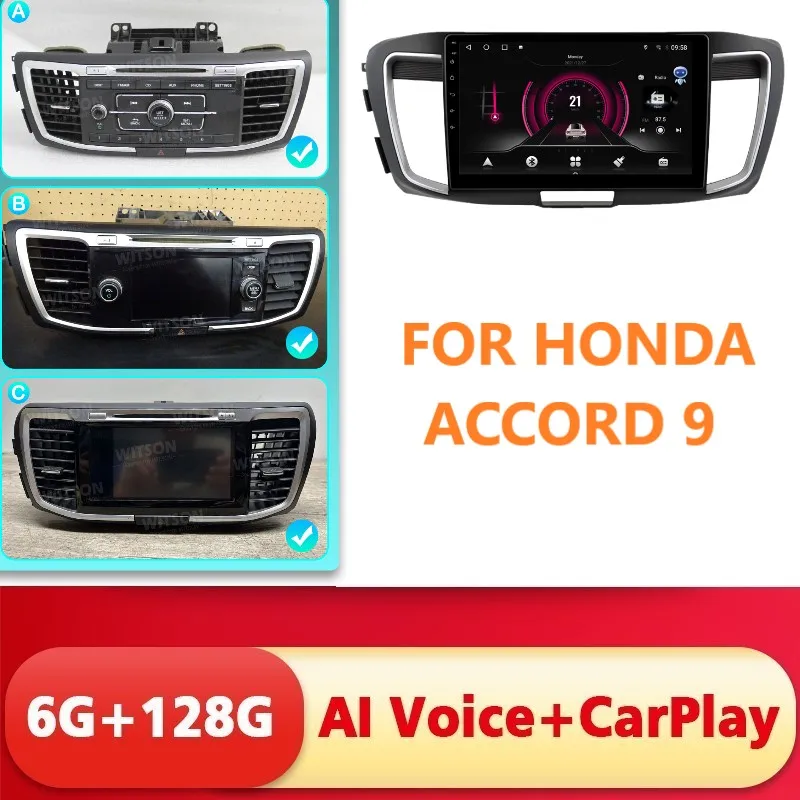 

WITSON Android 13 AI VOICE Car Radio FOR HONDA ACCORD 9 Navigation GPS Auto Stereo Carplay Multimedia