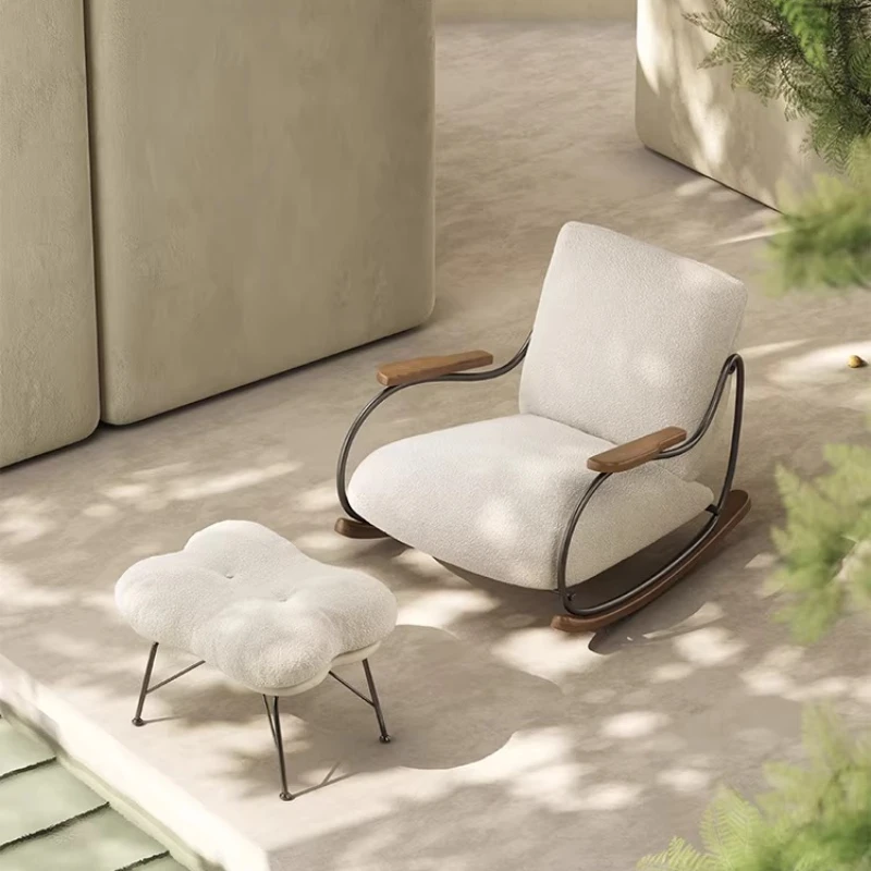 

Italian light luxury rocking chair medieval retro style living room sofa chair