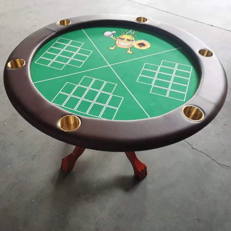 Texas Hold'em Table Round Table Pineapple Table Solid Wood Foot High-end Custom Color can be customized