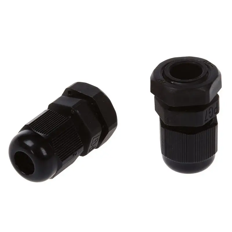 THIVN-90 Pcs PG7 Waterproof Connector Gland Black For 4-7Mm Diameter Cable