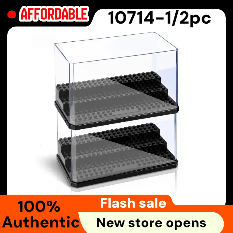 Stackable 3-Tier Acrylic Minifigure Display Case, High Transparency Dustproof Storage Box for Brick Figures & Toy Soldiers, 2pc