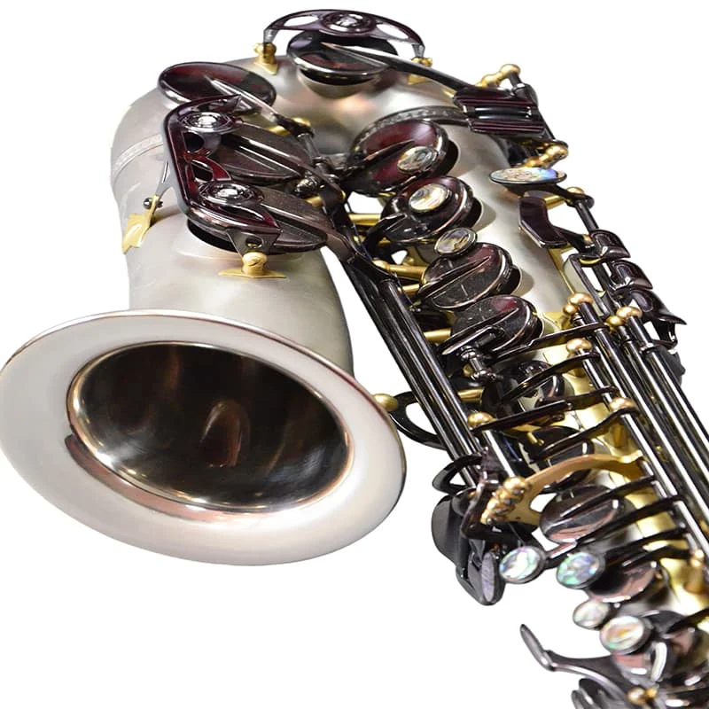 Professional Eb Brass Alto Saxophone Nickel Silver Gold Lacquer Wind Instrument with Hard Case & Mouthpiece Adjustable