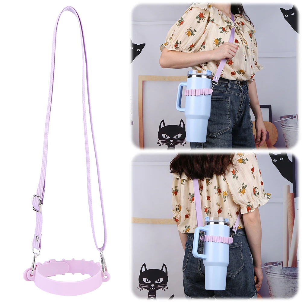 Adjustable Water Bottle Handle with Lanyard Strap