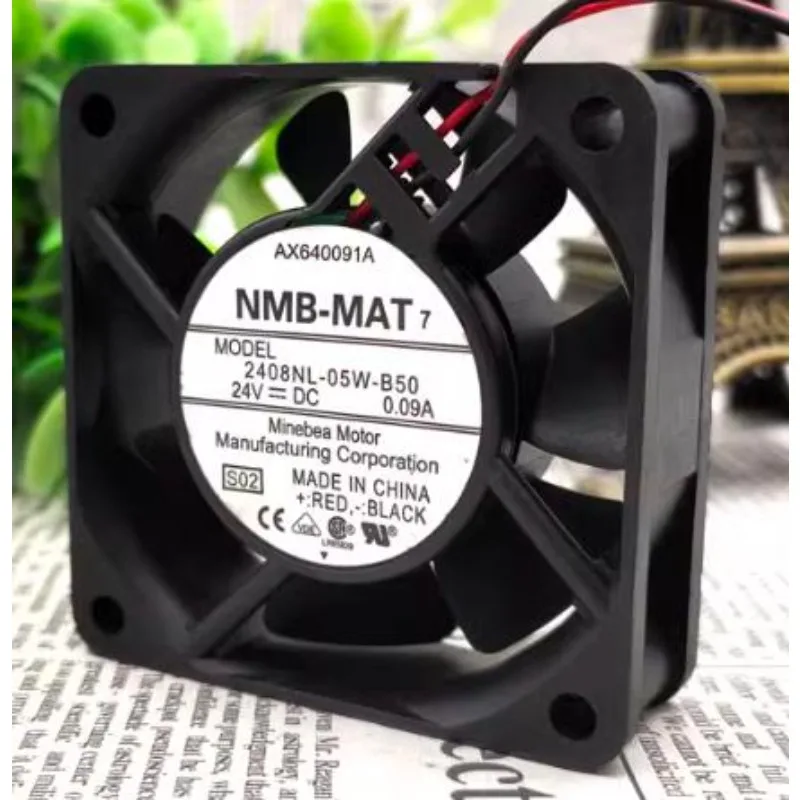 

Original CPU Fan for NMB 2408NL-05W-B50 24V 0.09A 6CM Frequency Converter Cooling Fan 6020 60X60X20mm