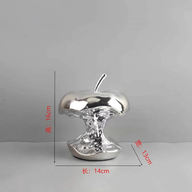 Electroplating Art Resin Carving Apples, Pear Statues, Living Room Decoration, Fruit Model Sculpture Crafts, Home Decoration