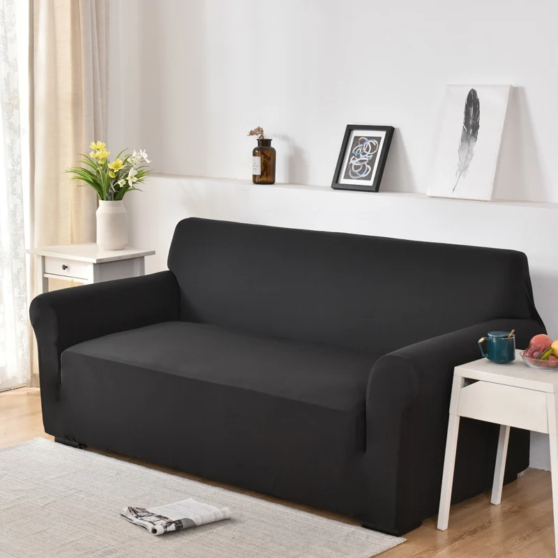 Sofa Couch Slipcover Sofa Cover Living Room Solid Color Elastic Spandex Modern Polyester Corner Chair Protector 1/2/3/4 Seat