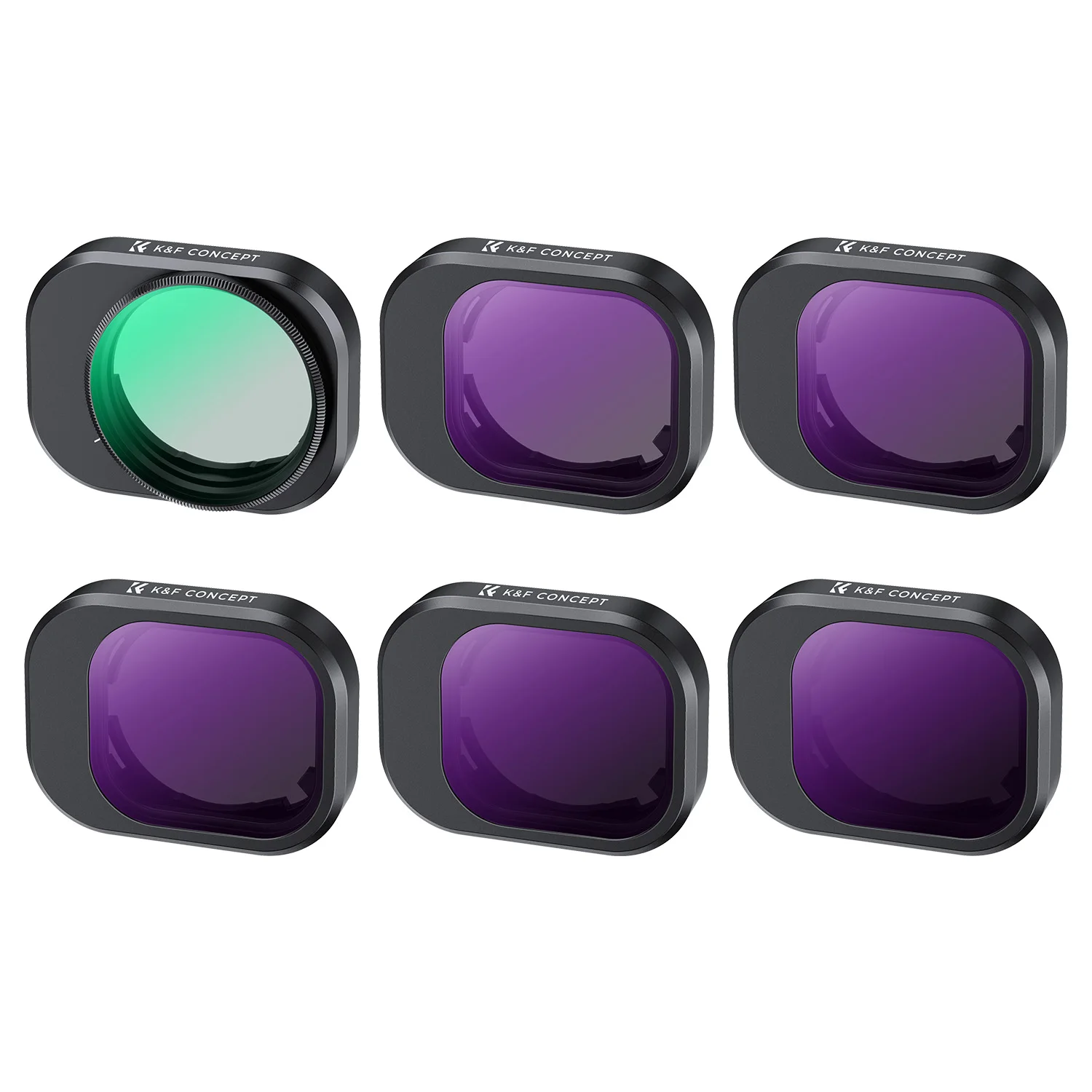 K&F Concept 6Pcs Drone Lens Filter Kit For DJI Mini 4 Pro CPL+ND8+ND16+ND32+ND64+ND128 Waterproof Multi Layer Coatings