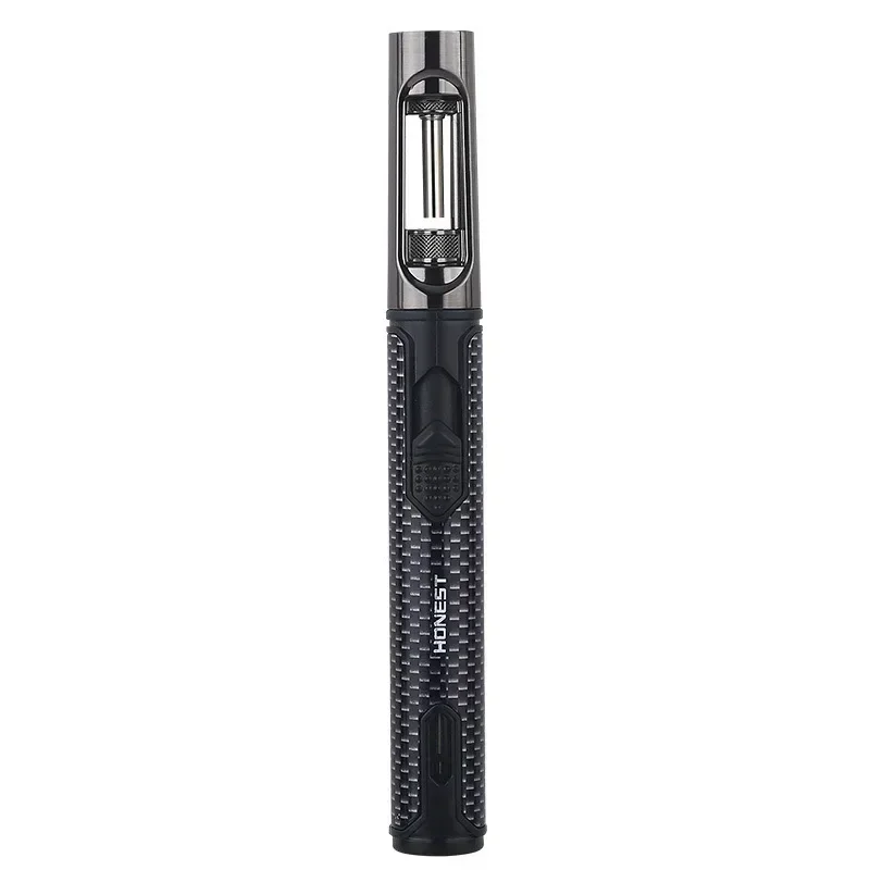 HONEST Windproof Metal Lighter Torch Refillable Pen Lighter Jet Flame Butane Gas Lighter Kitchen BBQ Camping Men\'s Gadgets Gift