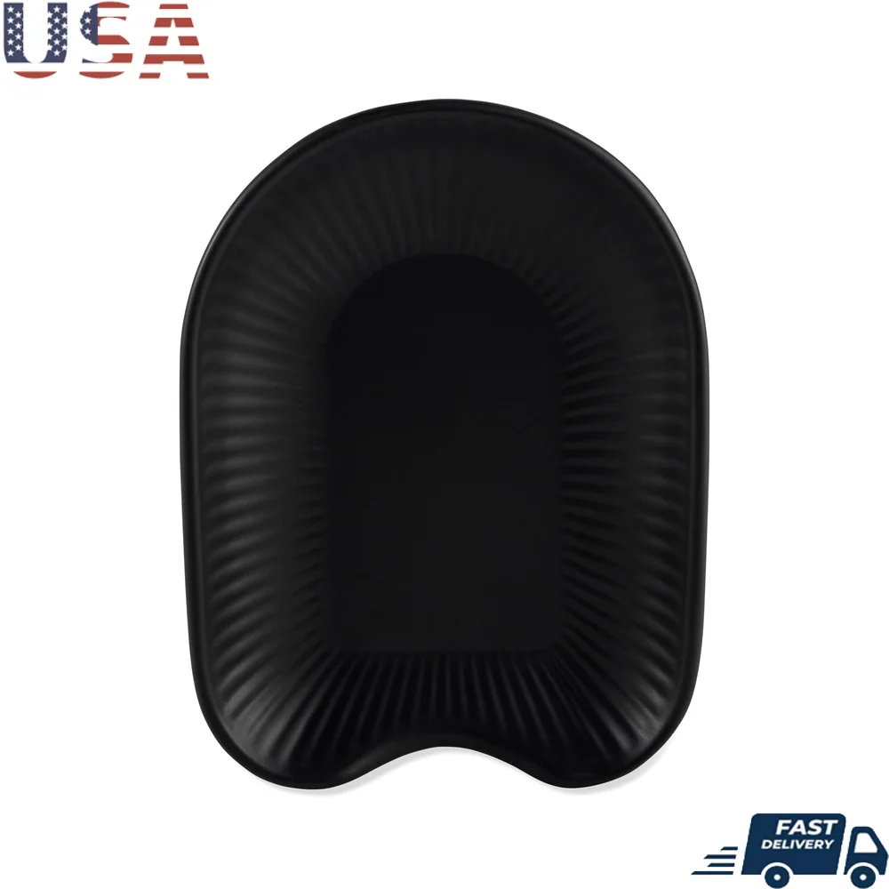 

Durable Ceramic Spoon Rest Ribbed Design Kitchen Utensil Holder Heat Resistant Easy Clean Modern Style 7.91x5.83 Inch