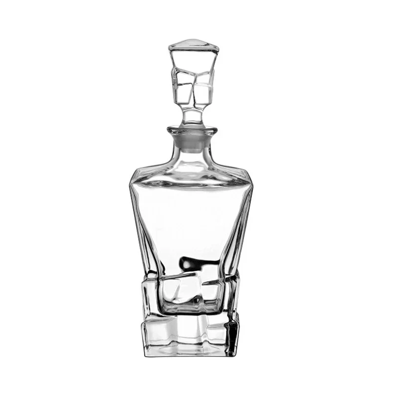 

Crystal Lead-free Whiskey Decanter with Glass Stopper, iceberg Shaped, for Liquor, Scotch Bourbon, 750ml