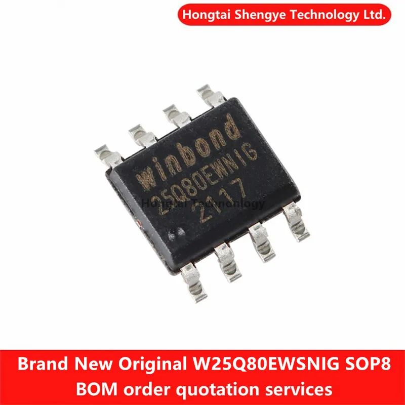 New Original Genuine SMT W25Q80EWSNIG SOIC-8 1.8V 8M-bit Serial Flash Memory Chip