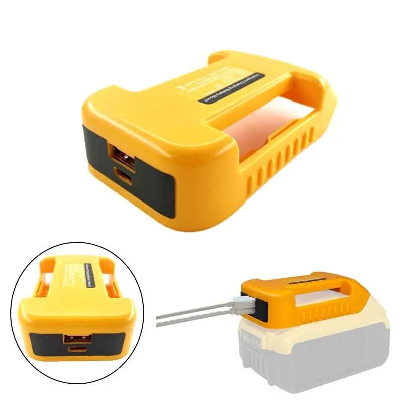 1pc Adapter With Dual Output Interface For DEWALT 18V 54V Battery DCB200 Batteries