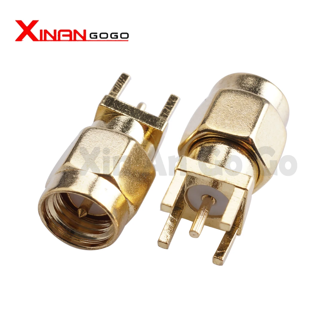 2/5/10Pcs SMA Female Jack Male Plug Adapter Solder Edge PCB Straight Right Angle Mount RF Copper Connector Plug Socket