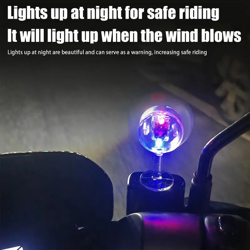 Wind Powered Vehicle Lights Windmill Shape Wind Energy Daytime Running Lights Car Lamp Handlebar Decoration For Electric