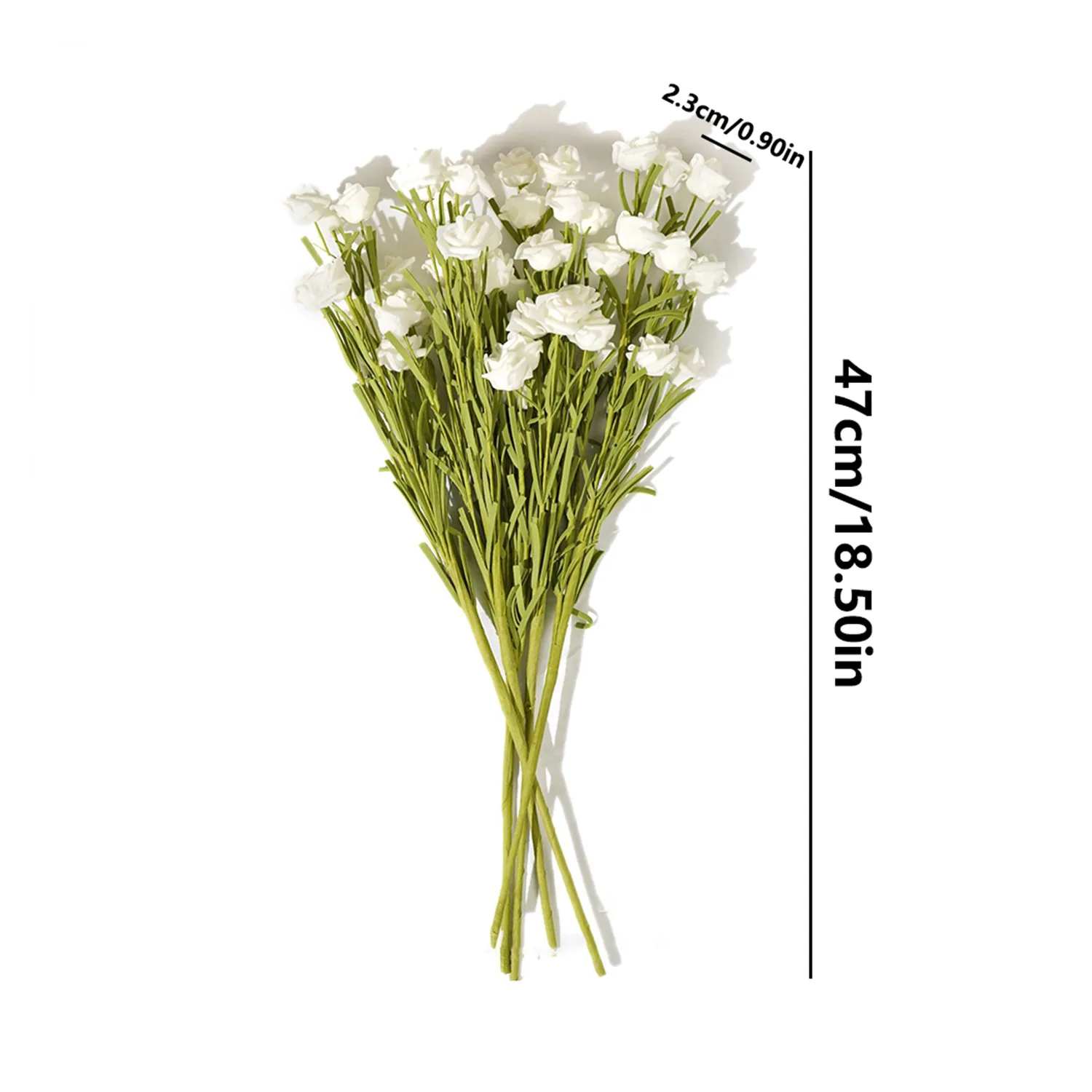 47cm PE Rosen Künstliche Blumenzweige Weiße Rosen Kunstblumen für Rustikale Heim- und Gartendekoration Blumenarrangements Hochzeitsbrautsträuße – Detail 2