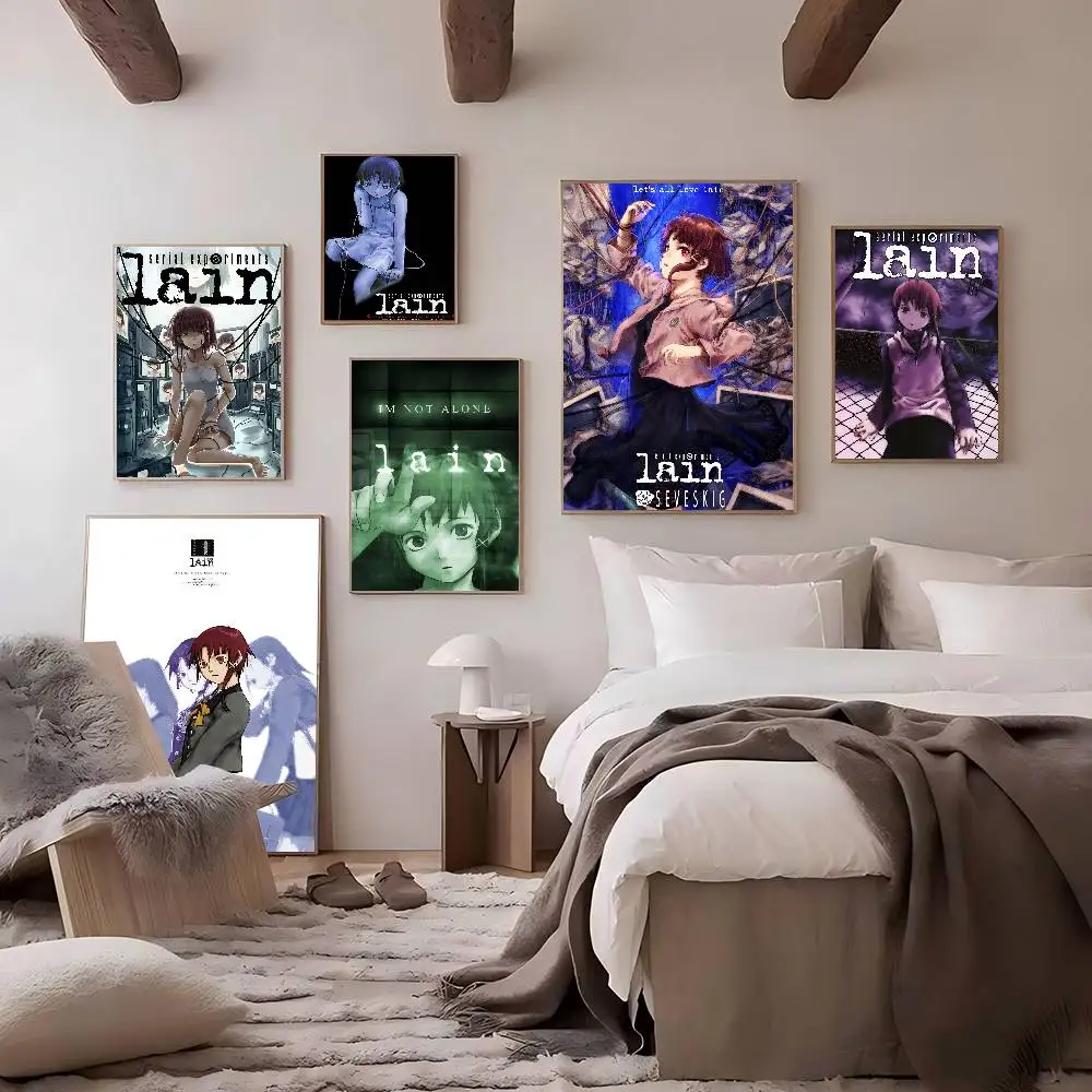 Anime S-Serial Experiments L-lain Classic Movie Posters HD Quality Poster Wall Art Painting Study Nordic Home Decor