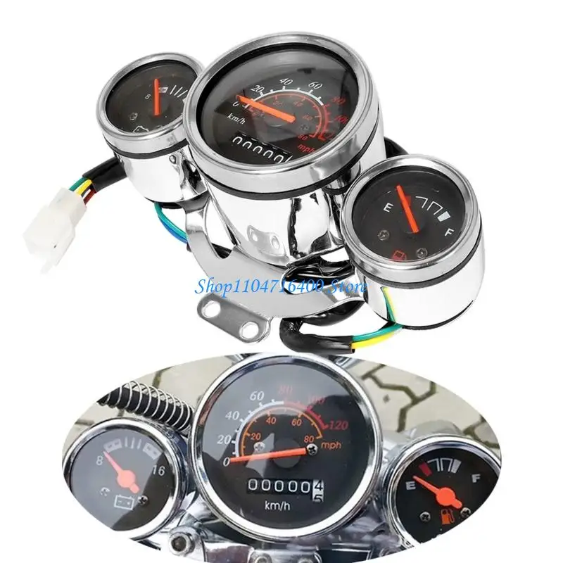 y1gd High Compatibility Motorcycle Gauge with Precise Odometer & Strong Build Waterproof Sealed Designs for Most Bikes