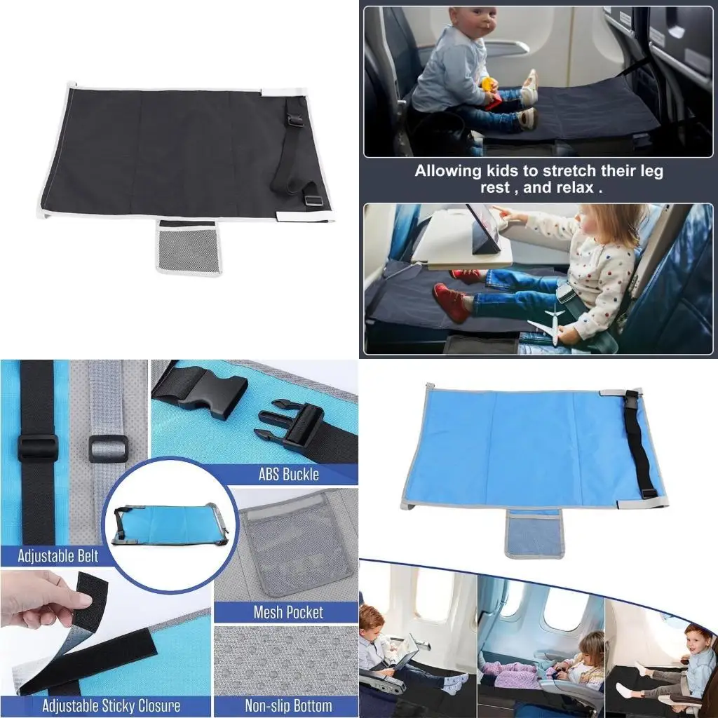 

652F Comfortable Travel Beds Toddler Plane Bed Portable Plane Bed Foot Rest Kids Plane Extender Travel Essential