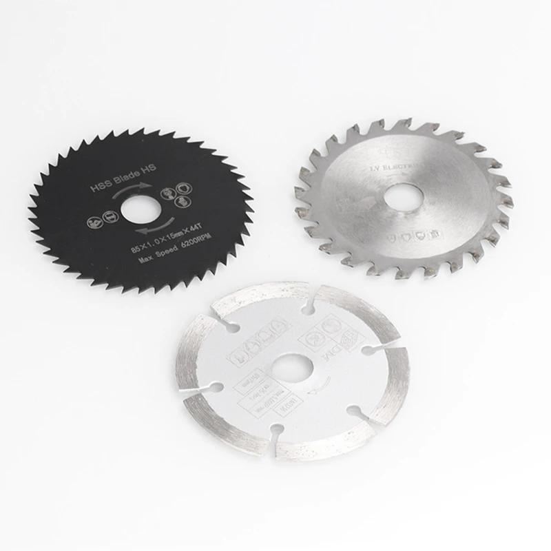 마이크로 원형 톱날, 금속 알루미늄 절단용 다이아몬드 톱날, HSS/TCT 절단 도구, 85mm, 4 개