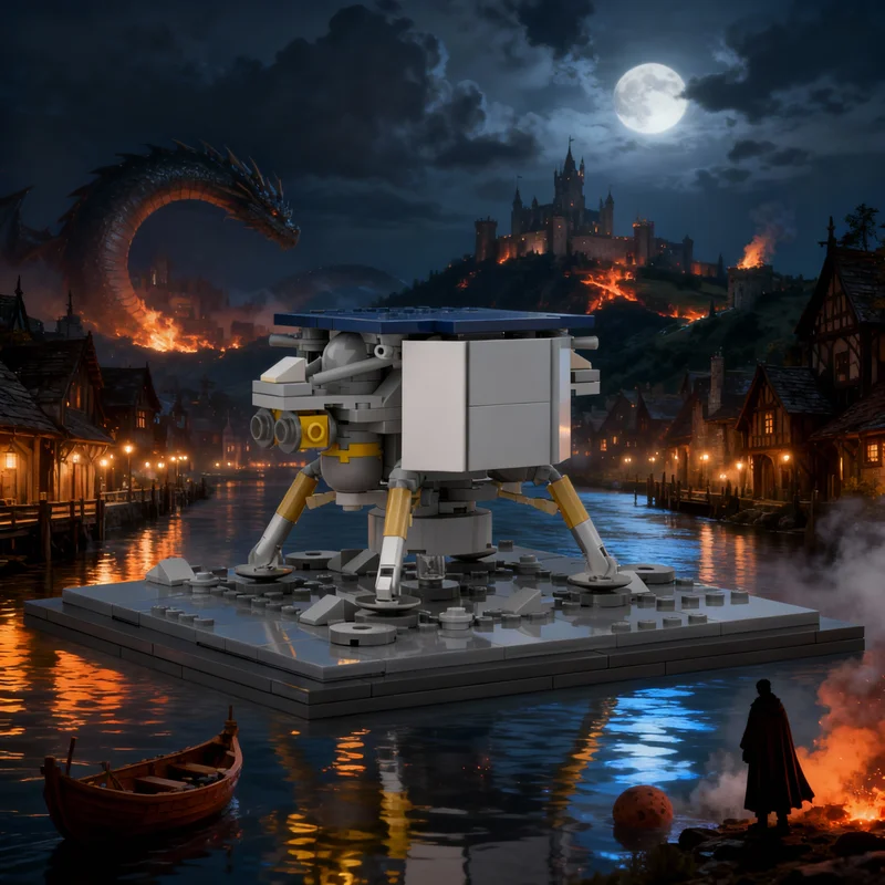 281pcs MOC Peregrine Lunar Lander Iris CubeRover Space Model Building Blocks Christmas Gifts Toys Architecture DIY Creative Idea