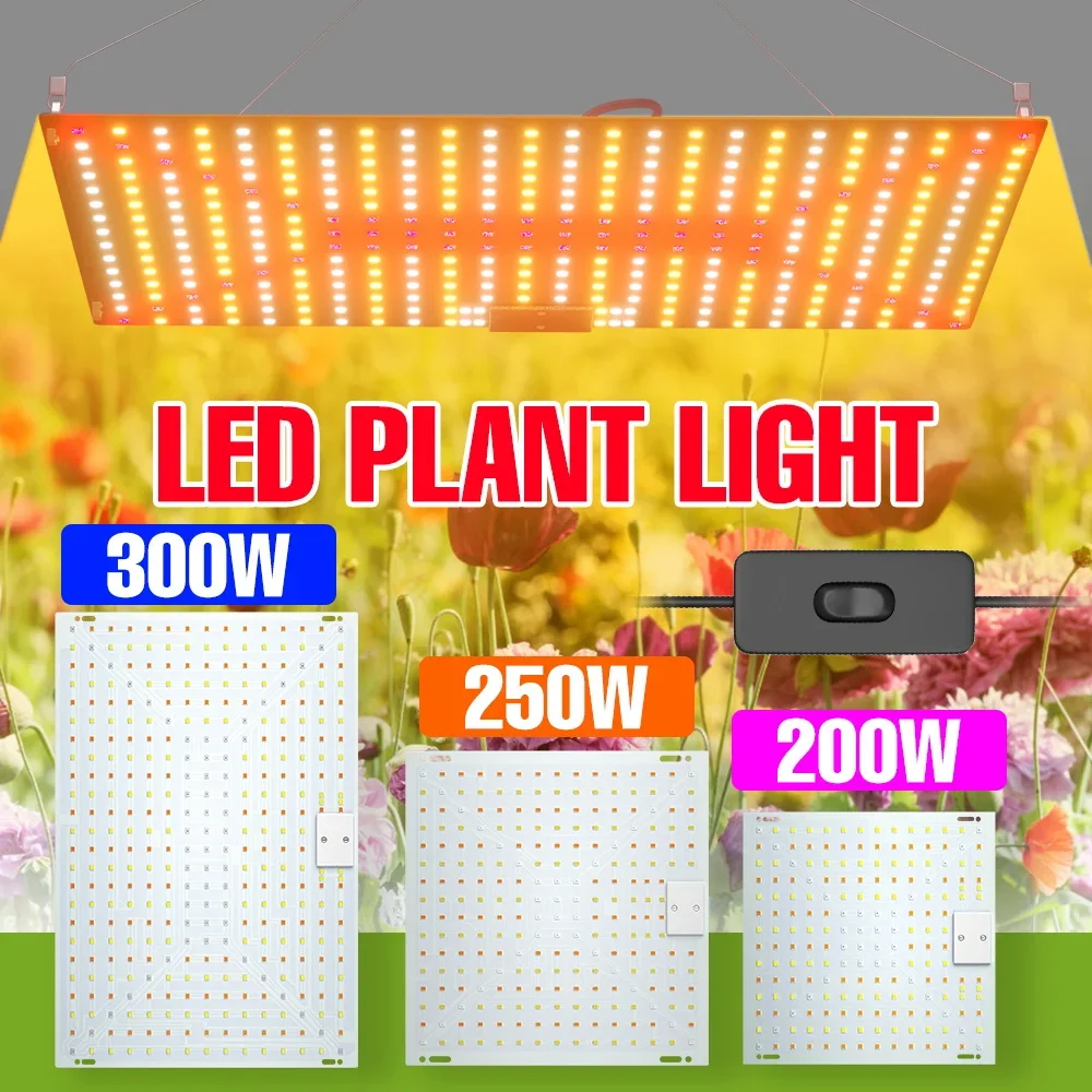 

300W LED Full Spectrum Grow Lamp 220V Quantum Board Plant Fill Light Greenhouse Tent Seeds Hydroponic Cactu Cultivation Lighting