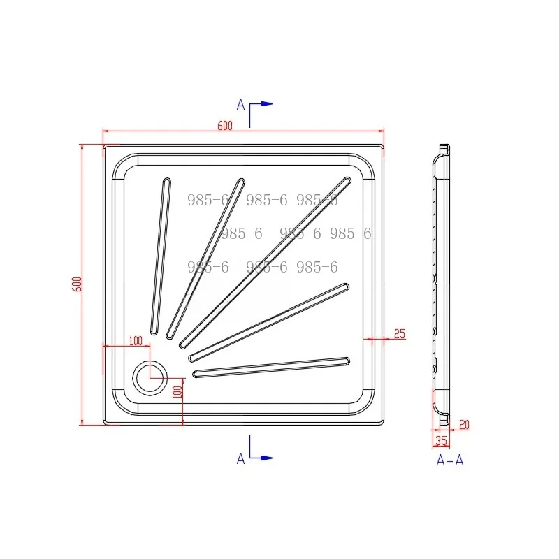 Concealed RV Shower Base Pan, Hidden Bathroom Floor Tray for Camper Van Renovation Parts