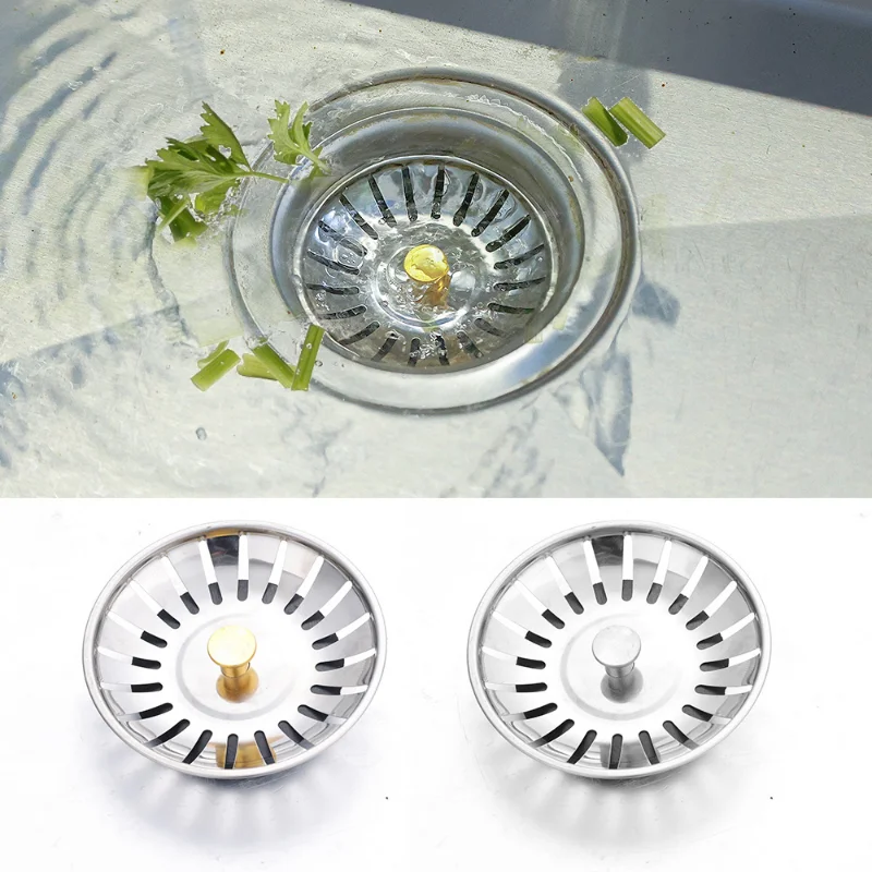 Stainless Steel Kitchen Sink Strainer Bathtub Drain Filter Hair Catcher Stopper Waste Sink Filter Plug Bathroom Accessories