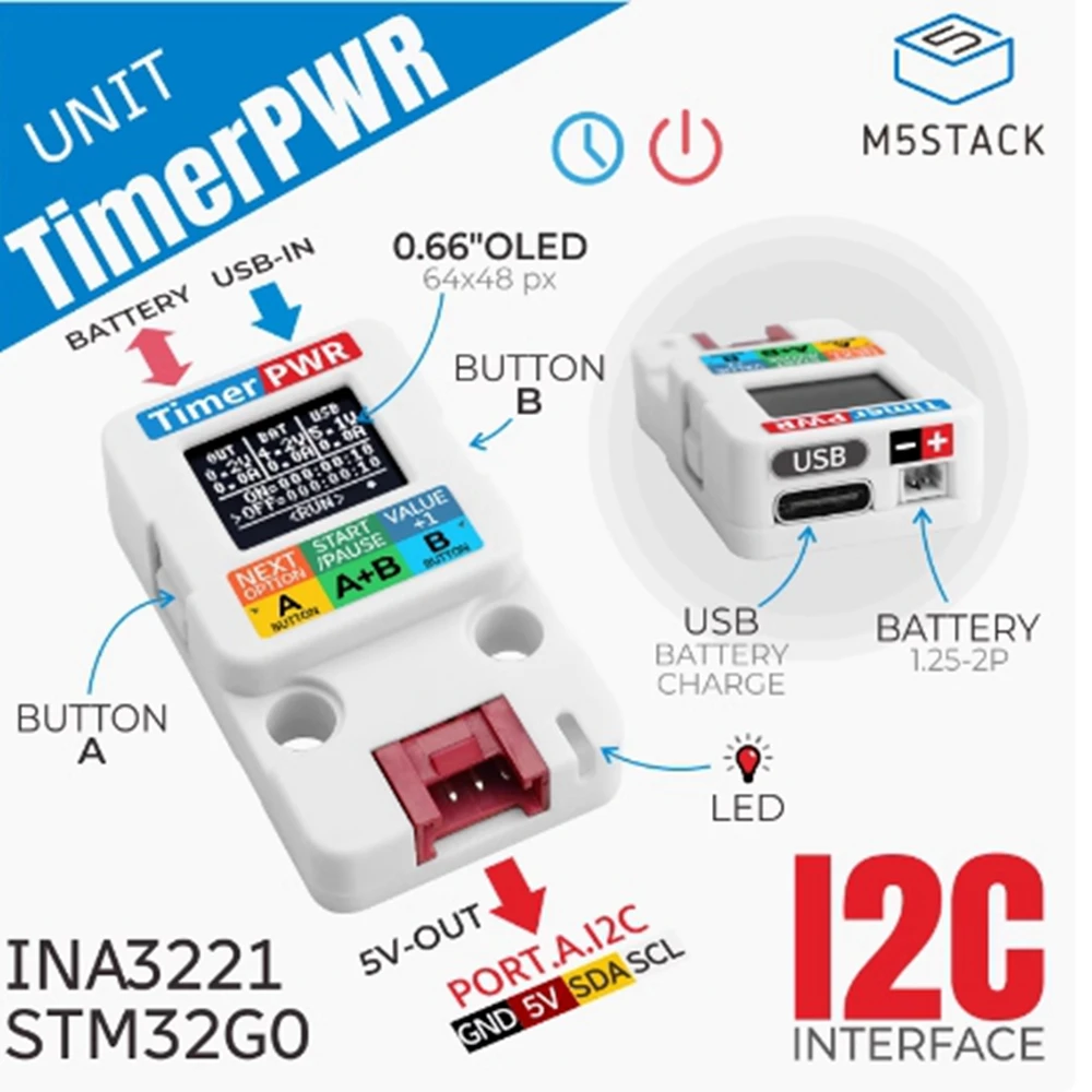 M5Stack TimerPWR Unit Low power intelligent power supply Unit power management timed control