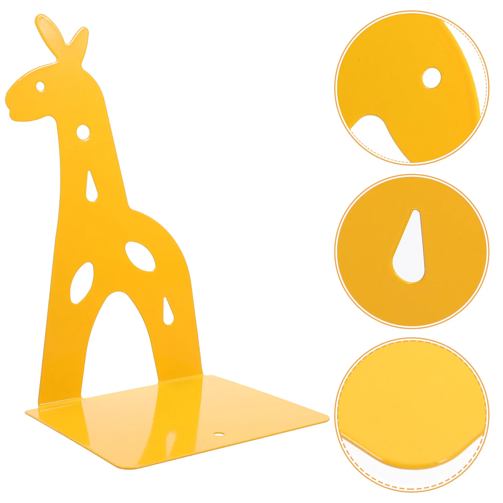 1Pair Creative Deer Shape Metal Bookends Long Neck Giraffe Organizer for Office School Book Supports Shelf Nonskid Stand