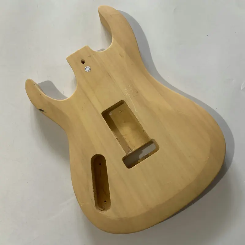 GB200 Solid Basswood Unfinished Electric Guitar Body with One Humbucker Pickups Custom Tremolo and Bridges for Replace and DIY